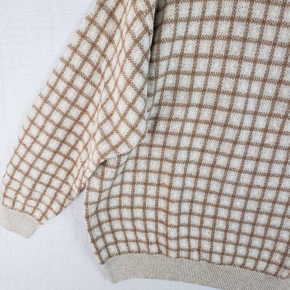 Vintage Brooks Brothers Plaid Dead Stock Cotton Linen Windowpane Sweater - Picture 12 of 12